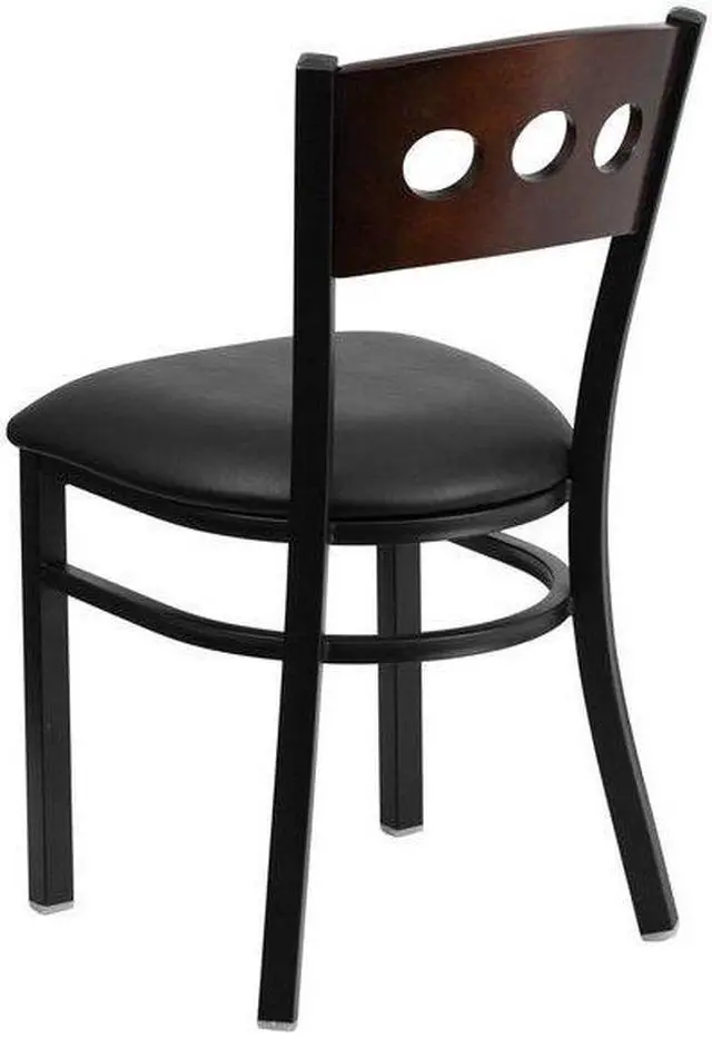 Alt view image 7 of 7 - FLASH FURNITURE 2-XU-DG-6Y2B-WAL-BLKV-GG Bk/Wal 3 Circ Chair-Black Seat,PK2