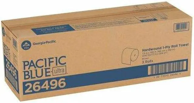 Alt view image 6 of 10 - Georgia-Pacific Pacific Blue Brown Ultra Towels - 7.87" x 1150 ft - Brown - Paper - Flexible, Chlorine-free, Biodegradable - 3 - 3 / Carton