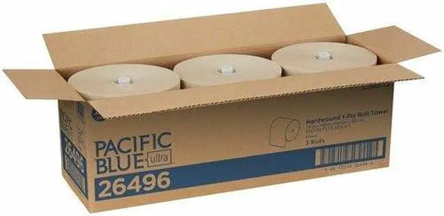 Alt view image 7 of 10 - Georgia-Pacific Pacific Blue Brown Ultra Towels - 7.87" x 1150 ft - Brown - Paper - Flexible, Chlorine-free, Biodegradable - 3 - 3 / Carton