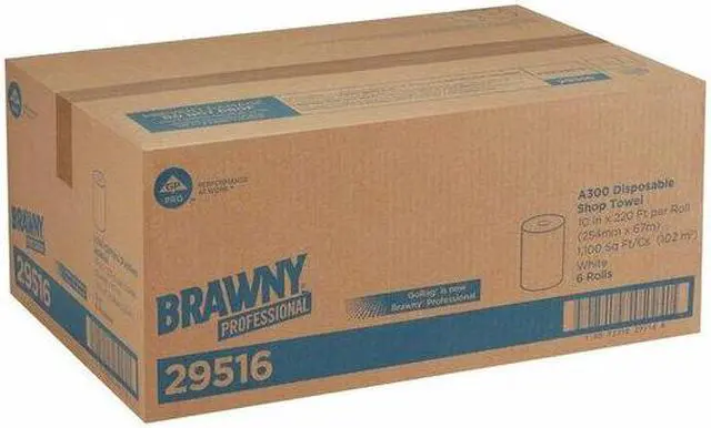 Alt view image 2 of 5 - GEORGIA-PACIFIC 29516 Shop Towel Roll Airlaid 10" x 220 ft., White, 6PK
