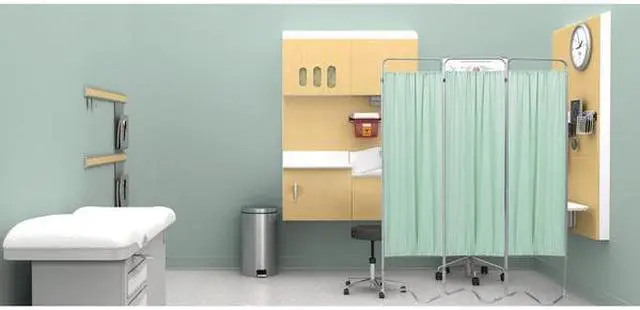 Alt view image 2 of 2 - OMNIMED 153053-15 3 Section Beamatic Privacy Screen with Vinyl Panels, Green