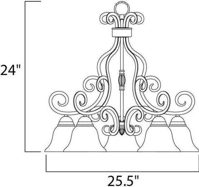 Alt view image 2 of 2 - MAXIM 12206FIOI Manor 5-Light 25.5" Wide Oil Rubbed Bronze Chandelier