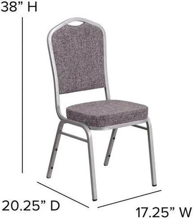 Alt view image 3 of 7 - FLASH FURNITURE 4-FD-C01-S-12-GG Gray Fabric Banquet Chair,PK4
