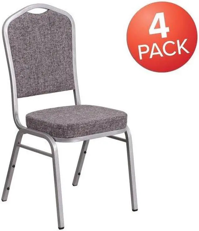 Alt view image 4 of 7 - FLASH FURNITURE 4-FD-C01-S-12-GG Gray Fabric Banquet Chair,PK4