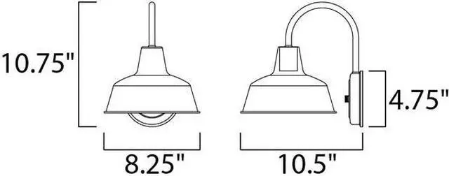 Alt view image 2 of 2 - MAXIM 35015BK Pier M 1-Light 8.25" Wide Black Outdoor Wall Sconce