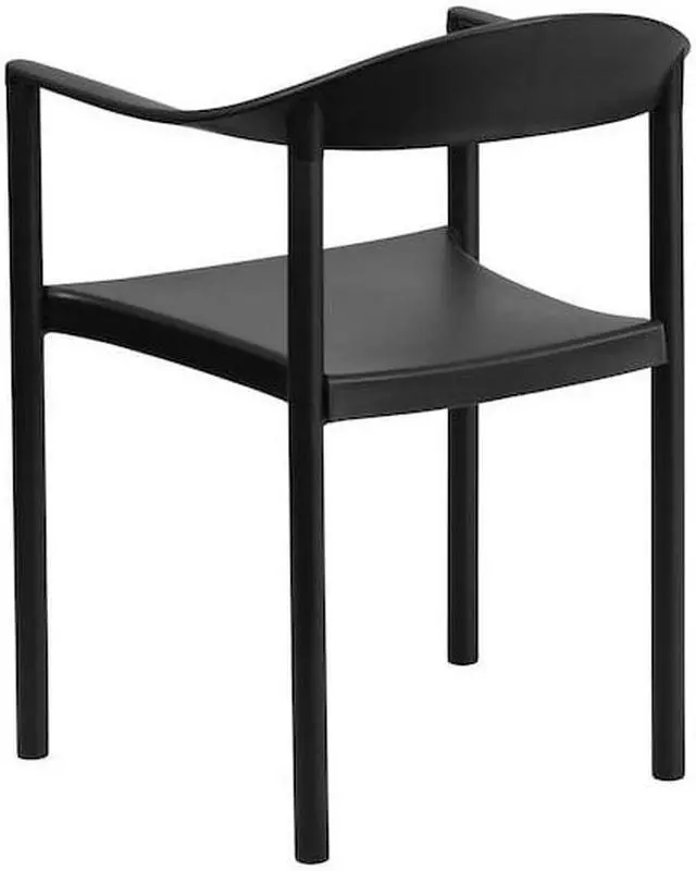 Alt view image 13 of 14 - Flash Furniture HERCULES Series Plastic Cafe Stack Chair Black 5 Pack (5RUT418BK)