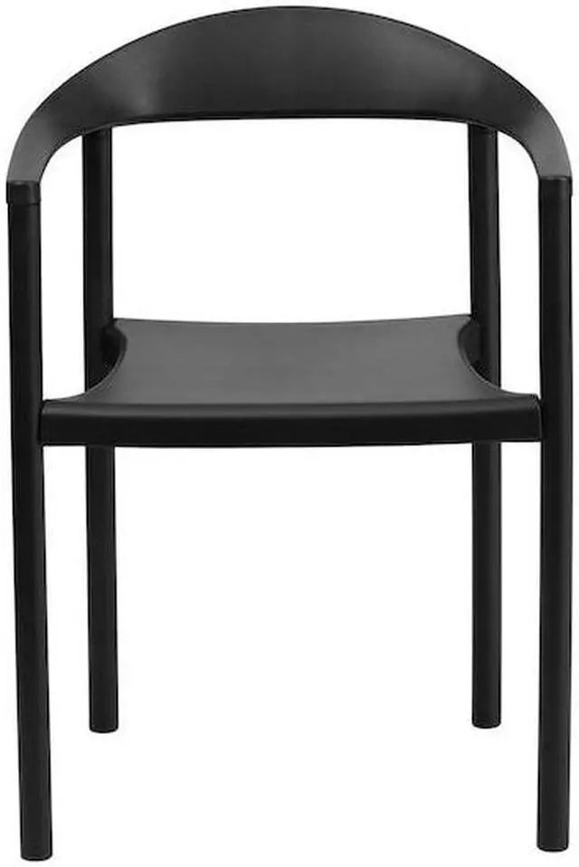 Alt view image 14 of 14 - Flash Furniture HERCULES Series Plastic Cafe Stack Chair Black 5 Pack (5RUT418BK)