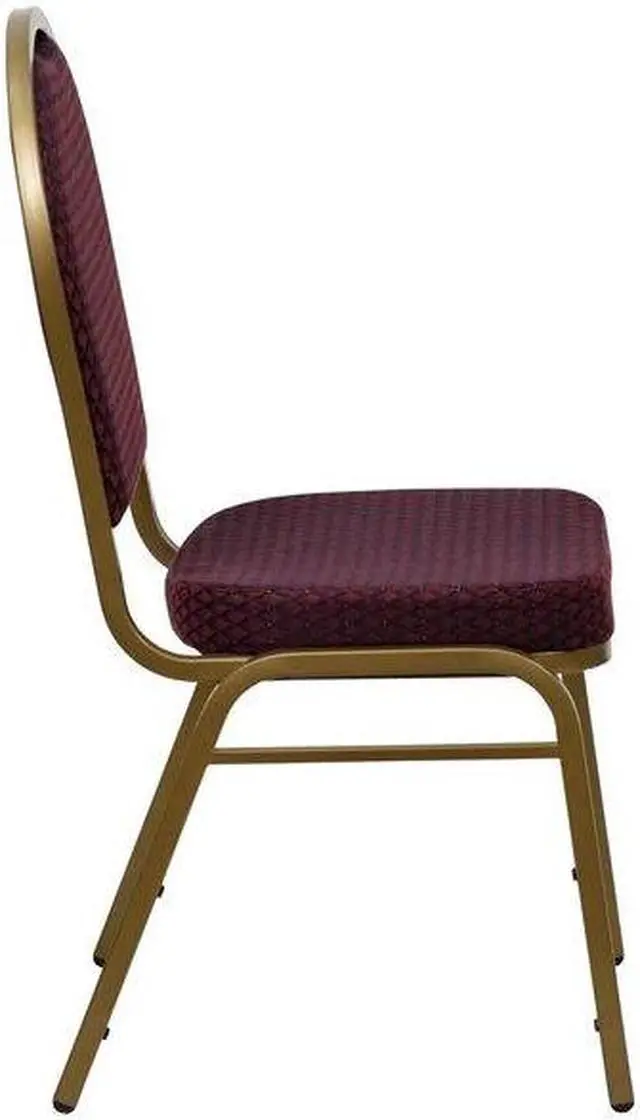 Alt view image 5 of 7 - FLASH FURNITURE 4-FD-C03-ALLGOLD-EFE1679-GG Burgundy Fabric Banquet Chair,PK4