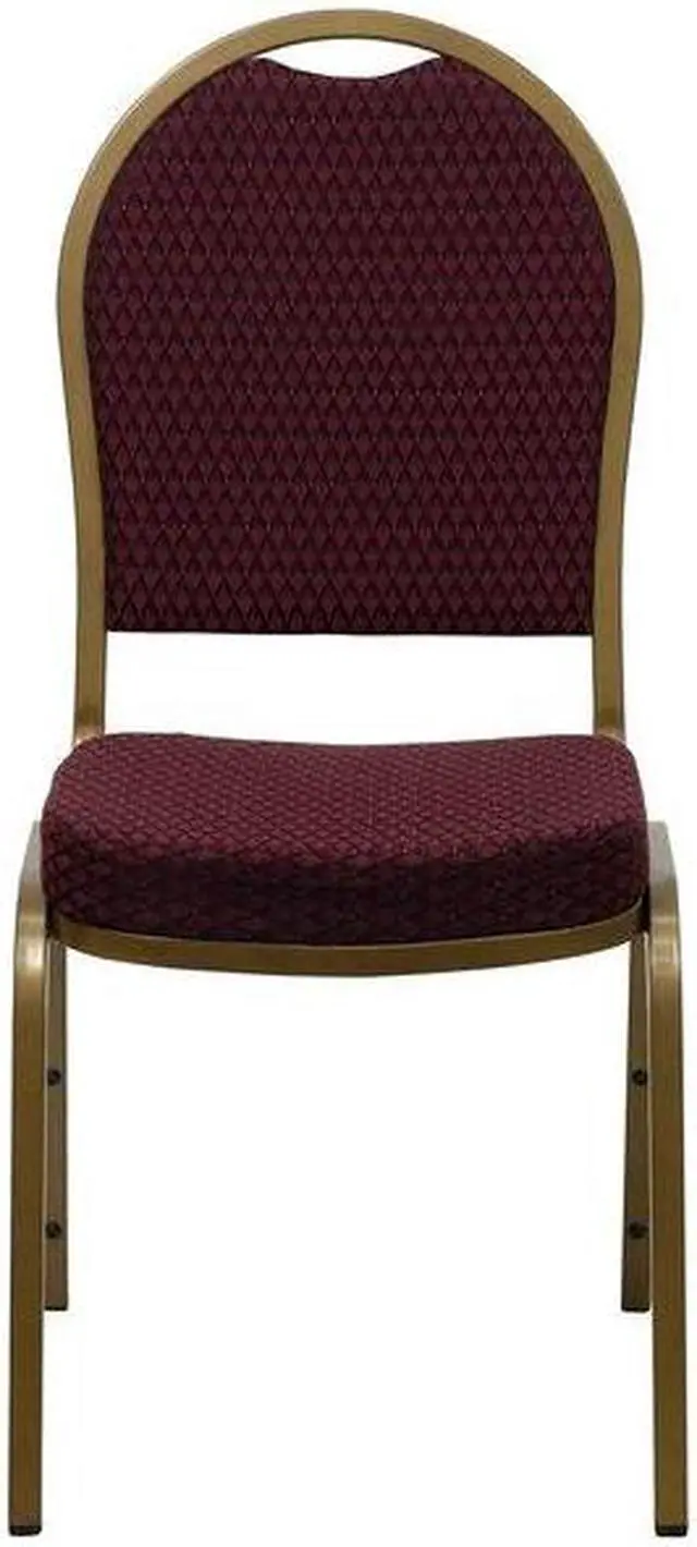 Alt view image 7 of 7 - FLASH FURNITURE 4-FD-C03-ALLGOLD-EFE1679-GG Burgundy Fabric Banquet Chair,PK4