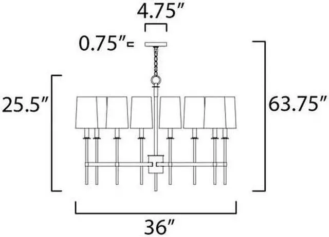 Alt view image 2 of 2 - MAXIM LIGHTING 32398OFSBRPN Uptown 8-Light 36" Wide Satin Brass / Polished