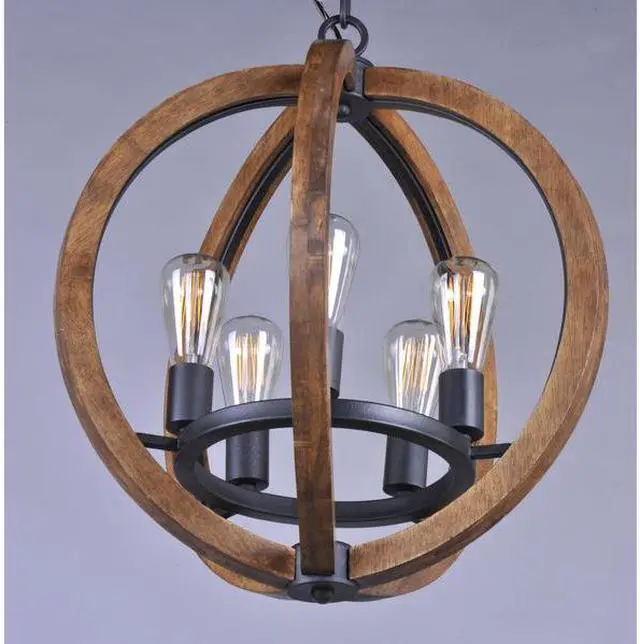 Alt view image 2 of 2 - MAXIM 20917APAR Bodega Bay 5-Light 18" Wide Anthracite Chandelier