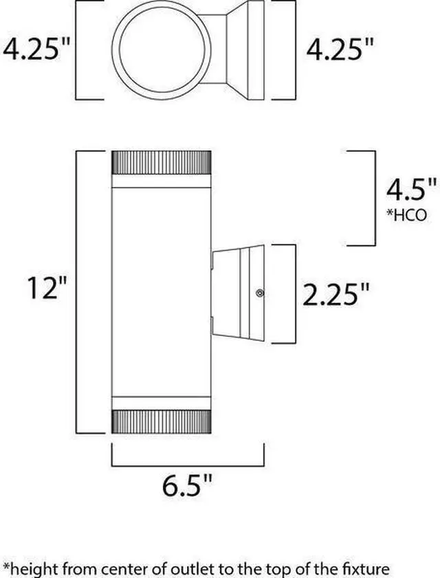 Alt view image 2 of 2 - MAXIM 6112ABZ Lightray 2-Light 4.25" Wide Architectural Bronze Outdoor Wall