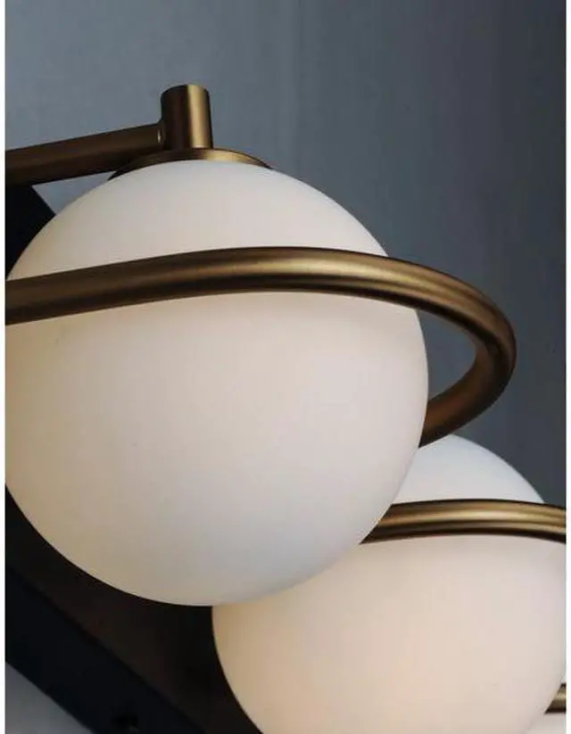 Alt view image 2 of 3 - MAXIM 21604SWBKGLD Revolve 4-Light " Wide Black / Gold Vanity Light