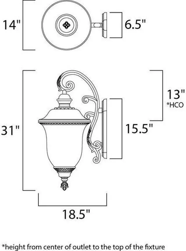 Alt view image 2 of 2 - MAXIM LIGHTING 3498WGOB Carriage House 3-Light 14" Wide Oriental Bronze Outdoor