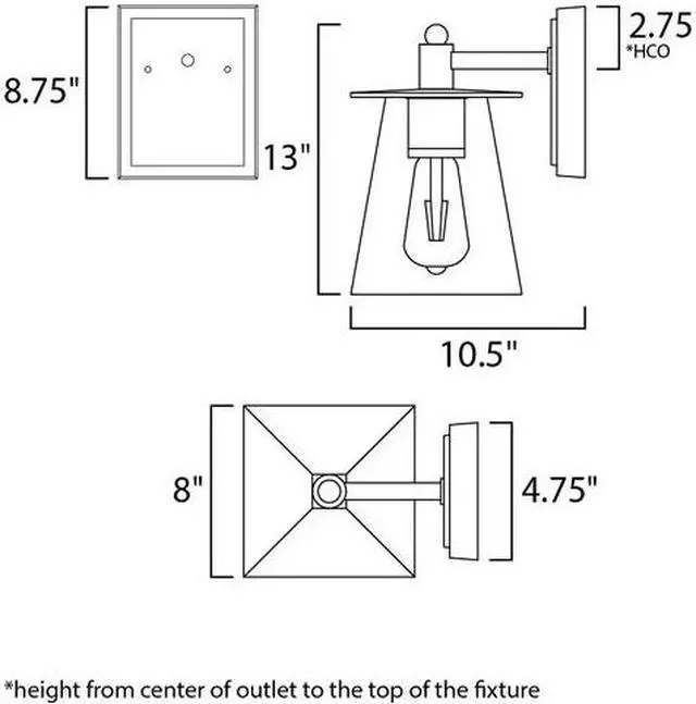 Alt view image 2 of 4 - MAXIM LIGHTING 10313CLBZGLD Chalet 1-Light 8" Wide Bronze / Gold Outdoor Wall
