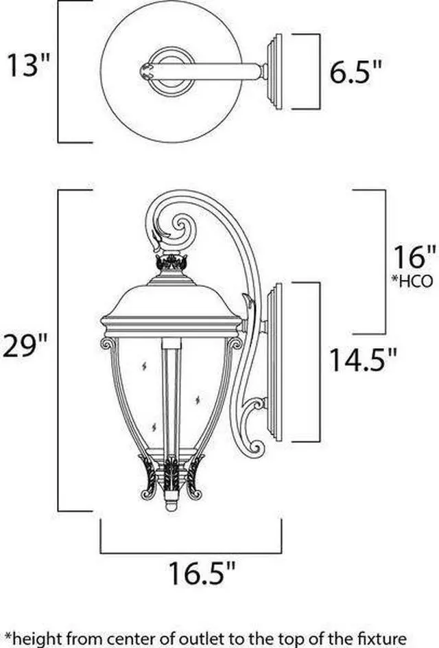 Alt view image 2 of 2 - MAXIM 41426WGGO Camden VX 3-Light 13" Wide Golden Bronze Outdoor Wall Sconce