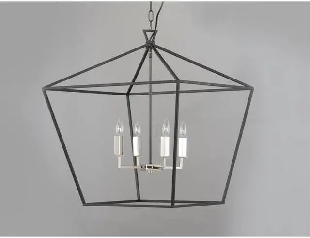 Alt view image 4 of 4 - MAXIM LIGHTING 25155TXBPN Abode 4-Light 24.5" Wide Textured Black / Polished