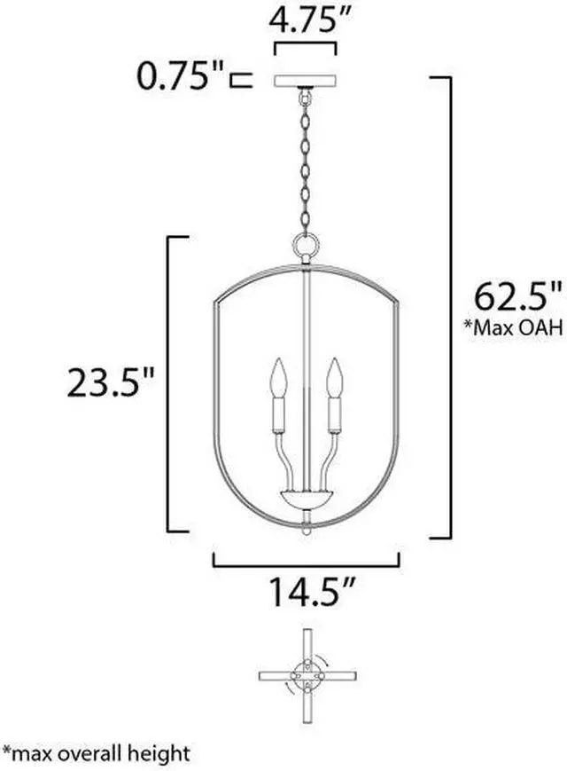 Alt view image 2 of 2 - MAXIM LIGHTING 10034BK Provident 4-Light Chandelier