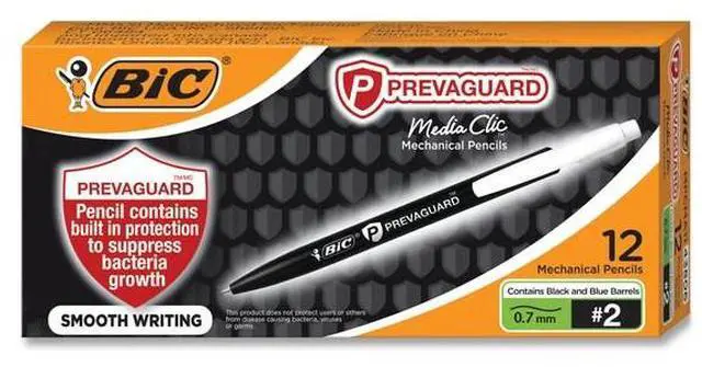 Alt view image 10 of 13 - Bic PrevaGuard Media Clic HB (#2) Mechanical Pencils, Bk Lead, 1 DZ (BICMPCMA11)