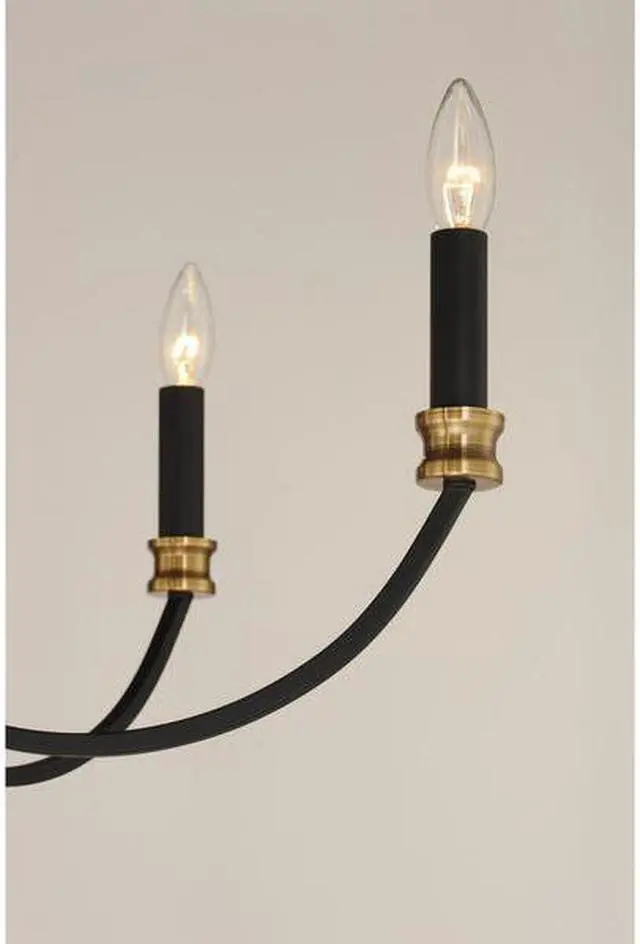 Alt view image 3 of 3 - MAXIM 11375BKAB Charlton 5-Light 26" Wide Black / Antique Brass Chandelier