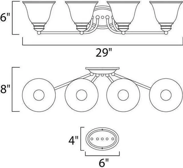 Alt view image 2 of 2 - MAXIM 2689MRSN Malaga 4-Light 29" Wide Satin Nickel Vanity Light