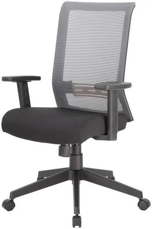 Alt view image 2 of 6 - BOSS B6566GY-BK Mesh Task Chair, Adjustable Arms