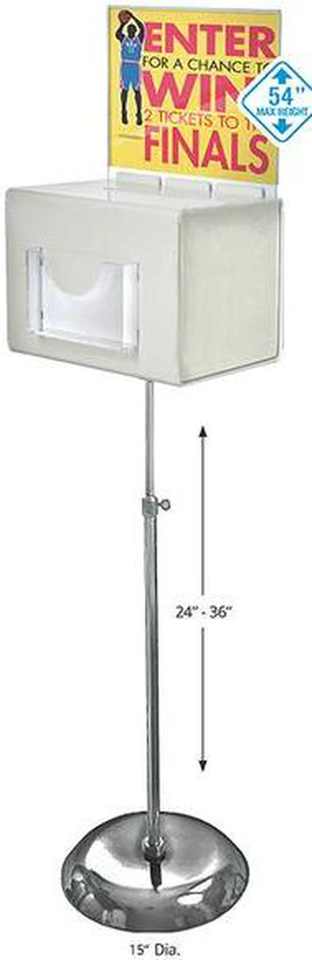 Alt view image 3 of 4 - Azar Displays White Suggestion Box with Pocket XL 206325-WHT