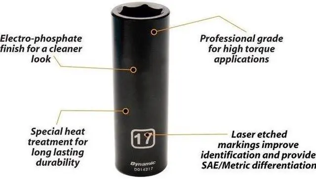 Alt view image 2 of 4 - DYNAMIC D018022 1/2" Dr 14Pcs 6 Point, Deep Impact, Metric Socket Set, 10mm -