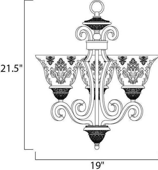 Alt view image 2 of 2 - MAXIM 11235SAOI Symphony 3-Light 19" Wide Oil Rubbed Bronze Chandelier