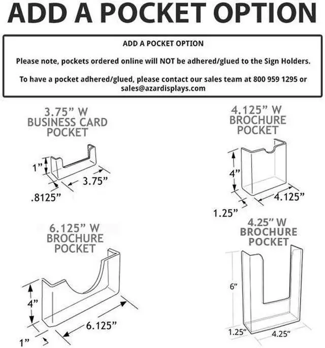 Alt view image 3 of 3 - AZAR DISPLAYS 152729 4"W x 5"H Double-Foot Two Sided Sign Holder, PK10
