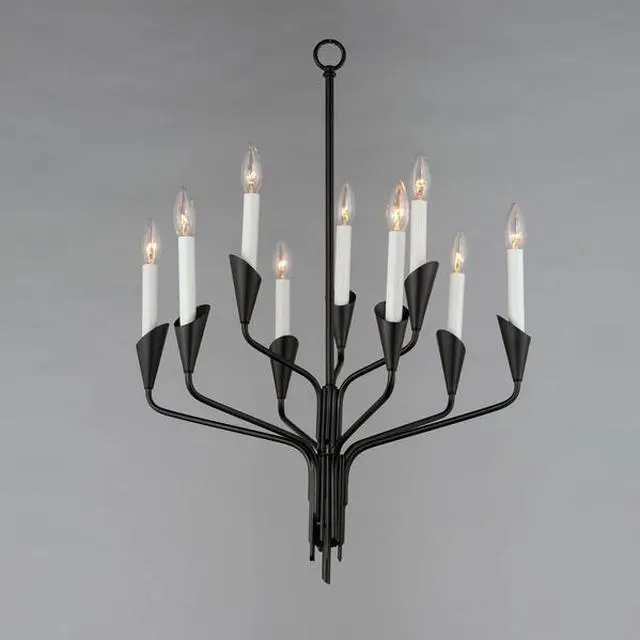 Alt view image 3 of 3 - MAXIM LIGHTING 24349BK Calyx 9-Light Chandelier