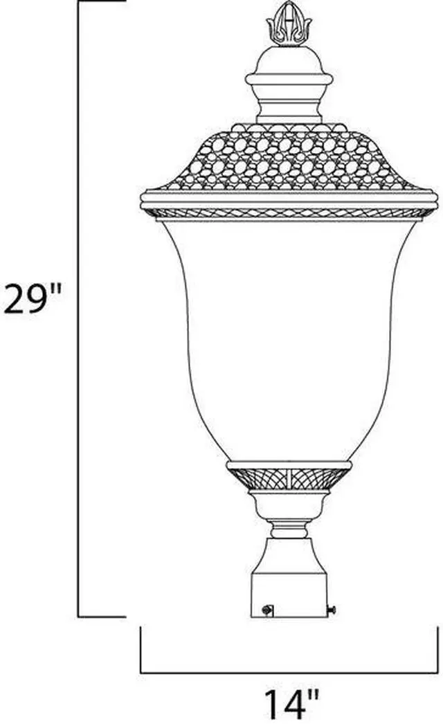 Alt view image 2 of 2 - MAXIM LIGHTING 3421WGOB Carriage House 3-Light 14" Wide Oriental Brnz Outdoor