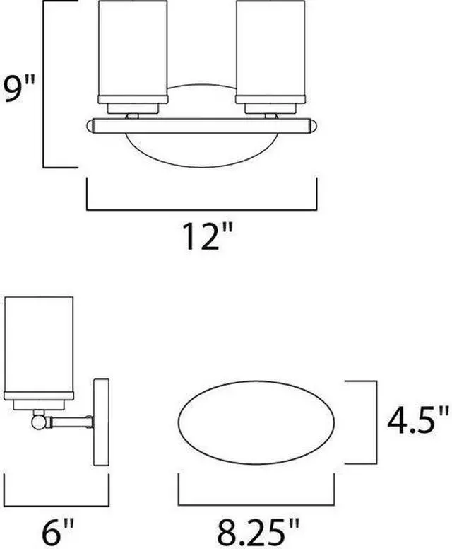 Alt view image 2 of 2 - MAXIM 10212FTPC Corona 2-Light 12" Wide Polished Chrome Vanity Light