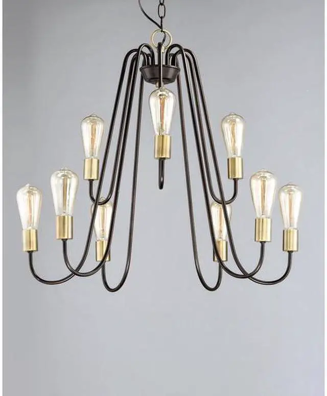 Alt view image 2 of 3 - MAXIM LIGHTING 11737OIAB Haven 9-Light 27" Wide Oil Rubbed Bronze / Antique