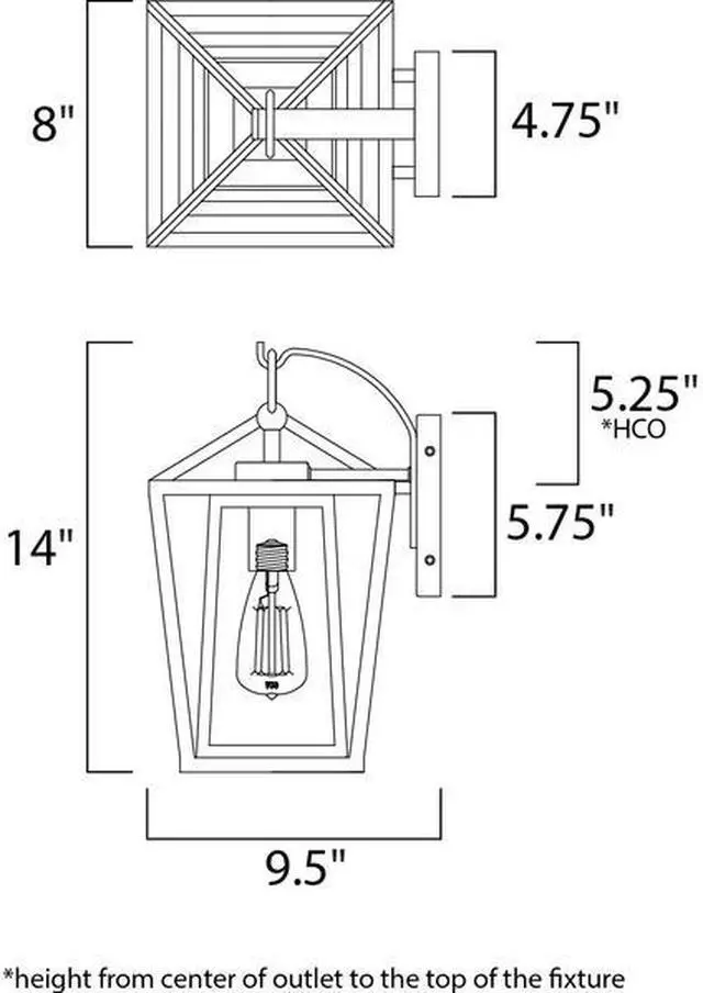 Alt view image 2 of 4 - MAXIM LIGHTING 3174CLBK Artisan 1-Light 8" Wide Black Outdoor Wall Sconce