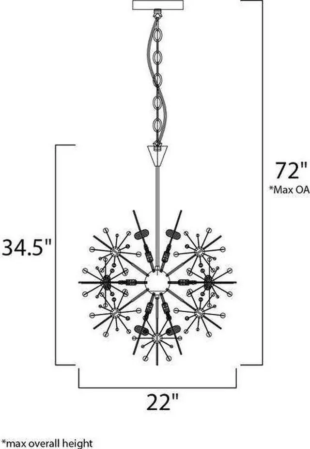 Alt view image 2 of 4 - MAXIM LIGHTING 39745BCPC Starfire 11-Light 22" Wide Polished Chrome Chandelier