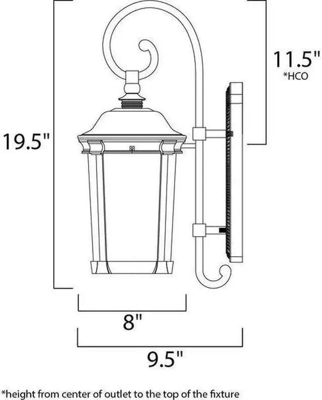 Alt view image 2 of 2 - MAXIM LIGHTING 3023CDBZ Dover DC 1-Light 8" Wide Bronze Outdoor Wall Sconce