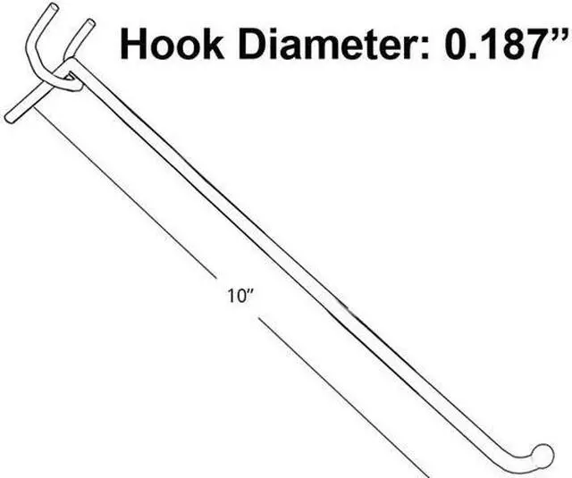 Alt view image 2 of 2 - AZAR DISPLAYS 700810 10" Metal Wire Hook: 0.187" Dia., PK50
