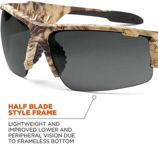 Alt view image 2 of 3 - ERGODYNE DAGR-HI Dagr, Safety Glasses, Anti-Scratch, Smoke Lens, Kryptek
