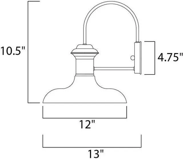 Alt view image 2 of 2 - MAXIM 35003EB Wharf 1-Light 12" Wide Empire Bronze Outdoor Wall Sconce