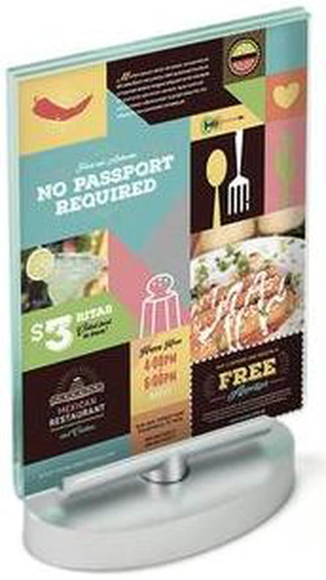 Alt view image 3 of 3 - AZAR DISPLAYS 252940 Two-Sided Revolving Acrylic Sign Holder Frame 4"W X 6"H,