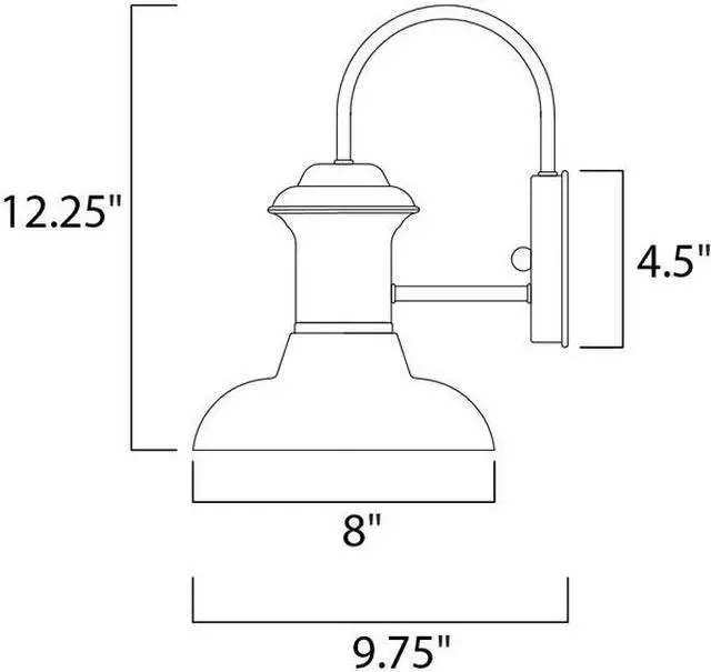 Alt view image 2 of 3 - MAXIM 35001EB Wharf 1-Light 8" Wide Empire Bronze Outdoor Wall Sconce