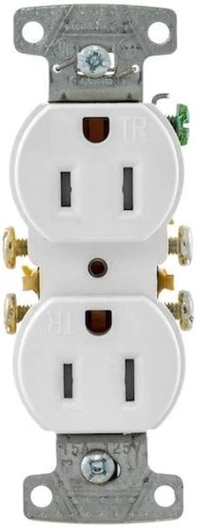 Alt view image 7 of 8 - Receptacle 15A Tamper Proof White HUBBELL ELECTRICAL PRODUCTS RR15SWTR