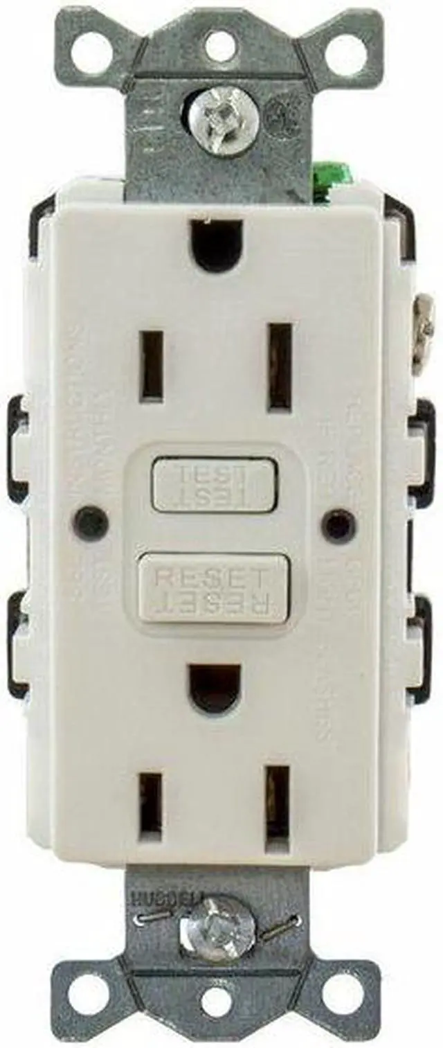 Alt view image 4 of 5 - HUBBELL WIRING DEVICE-KELLEMS GFR15W GFCI Receptacle, 15A, 125VAC, 5-15R, White