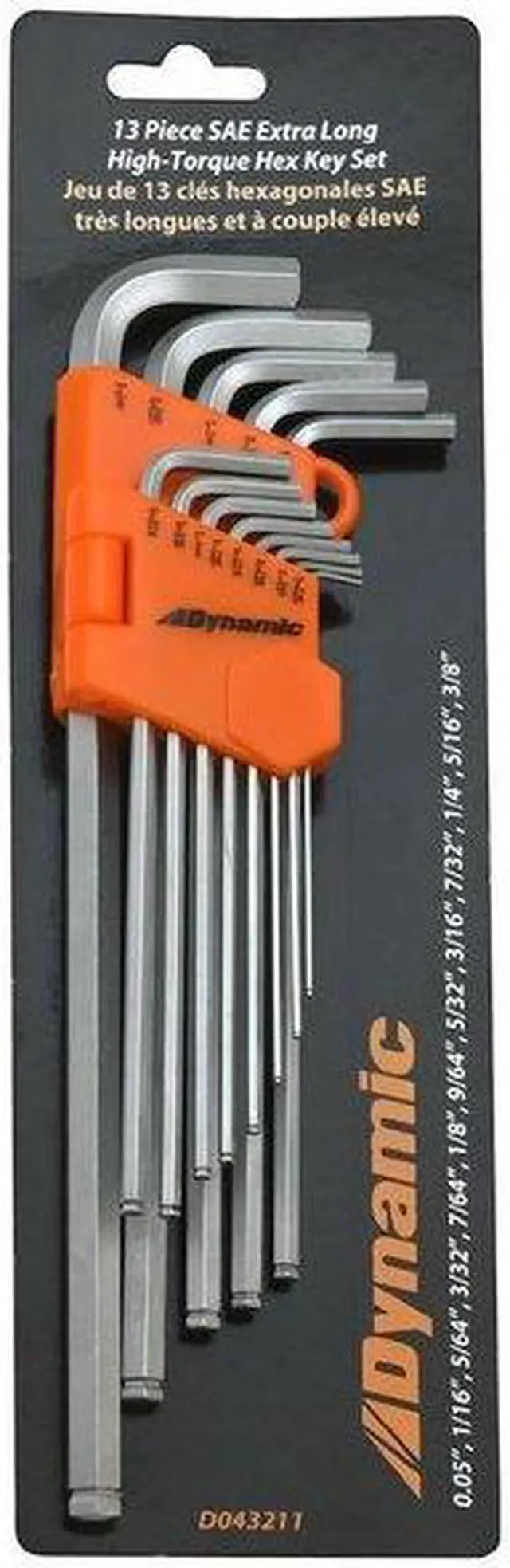 Alt view image 4 of 7 - DYNAMIC D043211 Tools 13 Piece SAE Extra Long Hex Key Set, .05" - 3/8"
