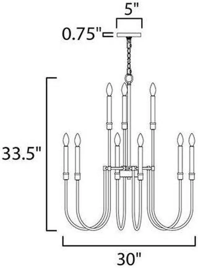 Alt view image 5 of 5 - MAXIM LIGHTING 11289BK Tux 9-Light Chandelier