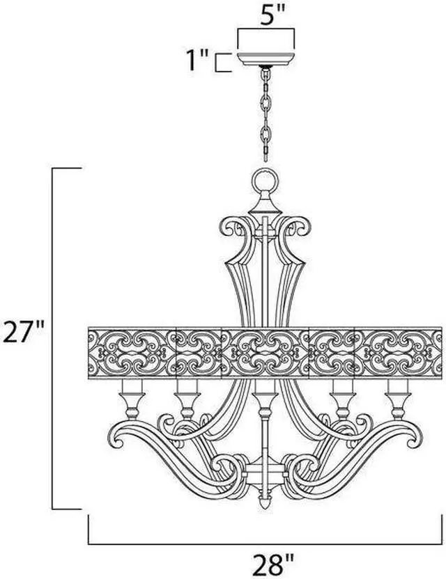 Alt view image 2 of 2 - MAXIM 21155WHUB Mondrian 5-Light 28" Wide Umber Bronze Chandelier