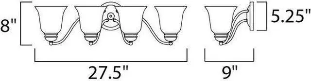 Alt view image 2 of 2 - MAXIM LIGHTING 2123FTSN Basix 4-Light Bath Vanity