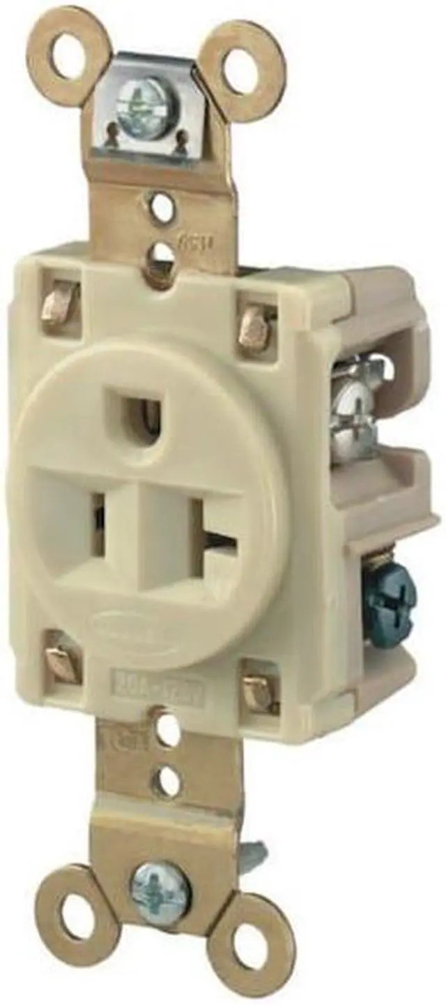 Alt view image 4 of 4 - HUBBELL WIRING DEVICE-KELLEMS HBL5361I Straight Blade Receptacle, 5-20R, 20 A,