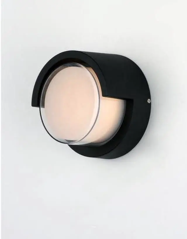 Alt view image 3 of 4 - MAXIM 86162BK Eyebrow 1-Light 6.75" Wide Black Outdoor Wall Sconce
